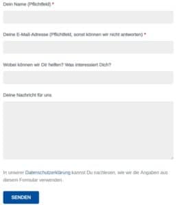 Registrierungsformular auf einer Landing Page