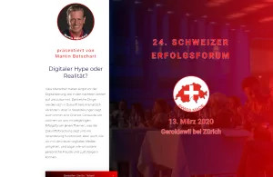 Landing Page für das 24. Schweizer Erfolgsforum am 13. März 2020