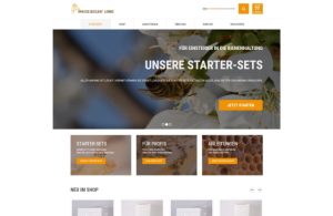 Startseite für den Online-Shop "Imkereibedarf Lemke"
