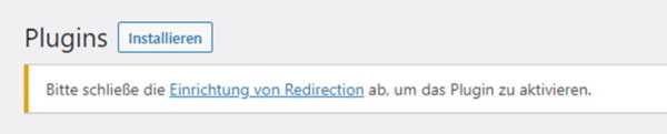 Domainumzug ohne Rankingverlust - Plugin Redirection aktivieren